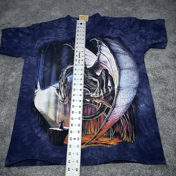 Vintage Y2K The Mountain T-Shirt Mens Large Dragon Wizard Tie Dye Excalibur - Picture 9 of 10
